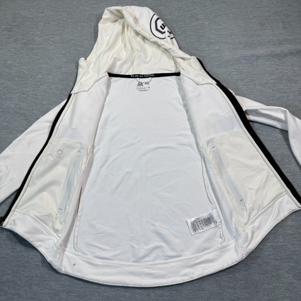Reebok Hoodie Women XS White Full Zip UFC Fighter Performance Jacket - Picture 4 of 9